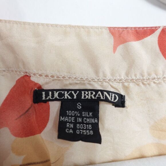 Lucky Brand Womens Silk Ombre Floral Top Small - Picture 8 of 9